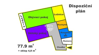 Prostorný zděný byt 3+1 s lodžií, Jihlava - Ulice Erbenova.